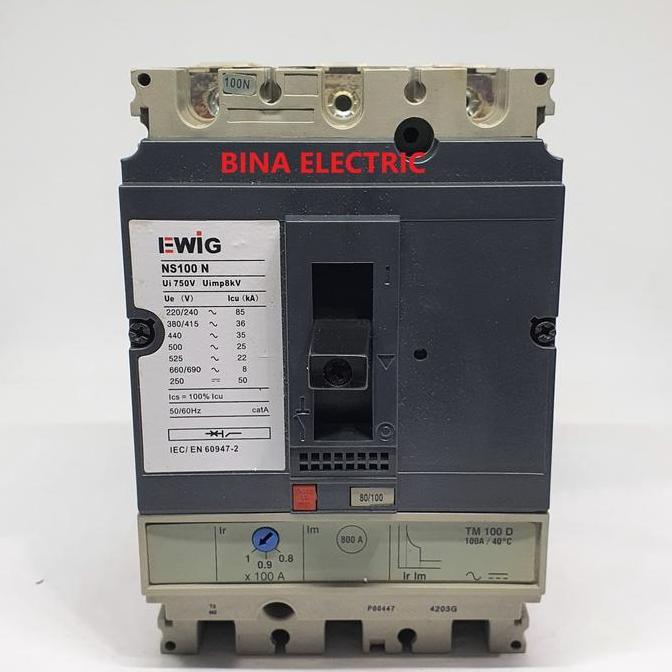 nyomanpauz / MCCB Ewig NS100N 100A 3P / NFB Ewig NS-100N 3 Phase 100 Ampere Diskon