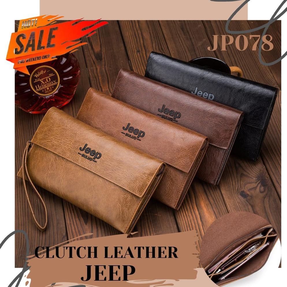 FAVORIT TAS CLUTCH KULIT PREMIUM JEEP BULUO - DOMPET PRIA & WANITA IMPORT ORIGINAL UNTUK PESTA & KER