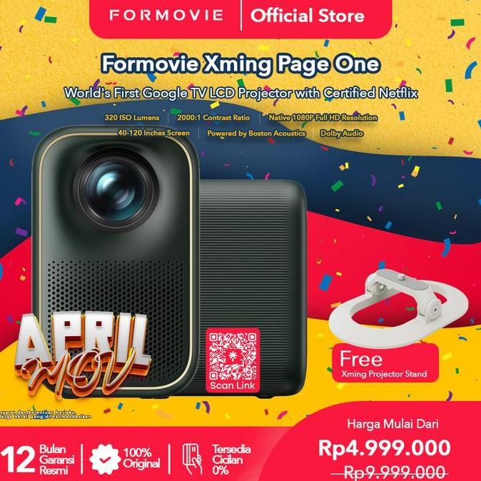 Formovie Xming Projector Page One Google Proyektor 1080P Dolby Audio