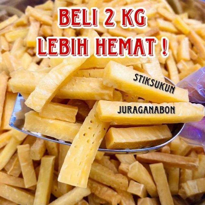 Keripik Stik Sukun Mentega Super Original Kemasan 2 Kg Renyah Gurih Asin Enak Murah Halal Camilan Kr
