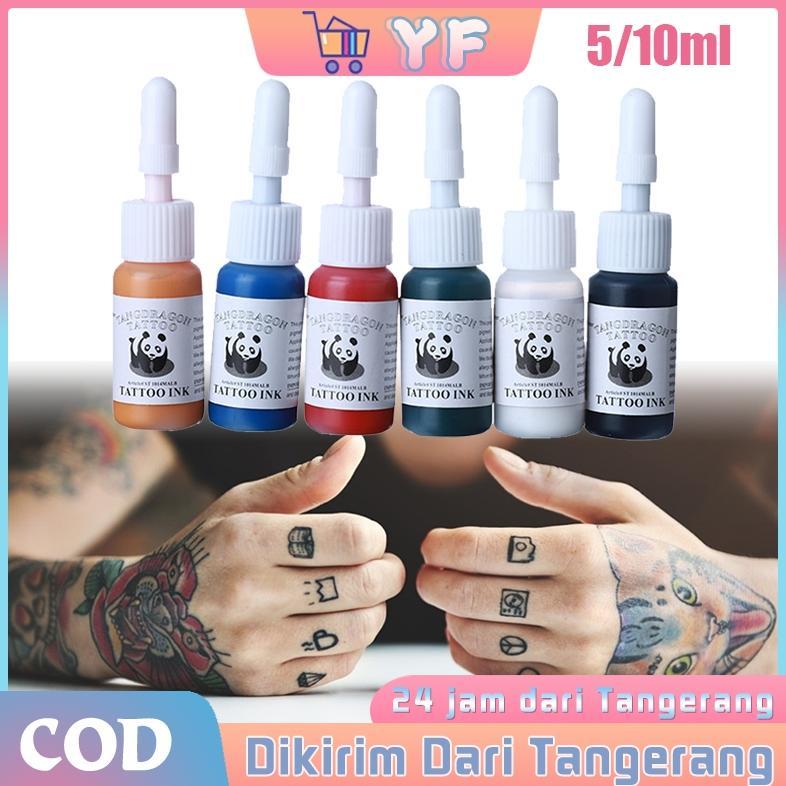 leles 5ML 30ML 6Pcs PANDA Tinta Tattoo Set Original tinta tato asli Warna 10 Dan 6
