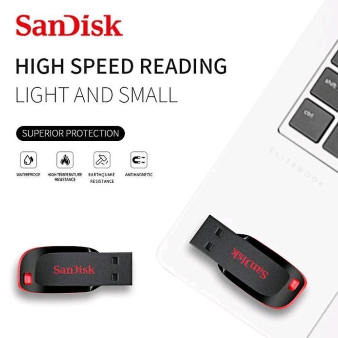 Ready FLASHDISK SANDISK ORIGINAL 100% GARANSI 5 TAHUN / Flash Disk Ori Sandisk Warna Merah Hitam / U