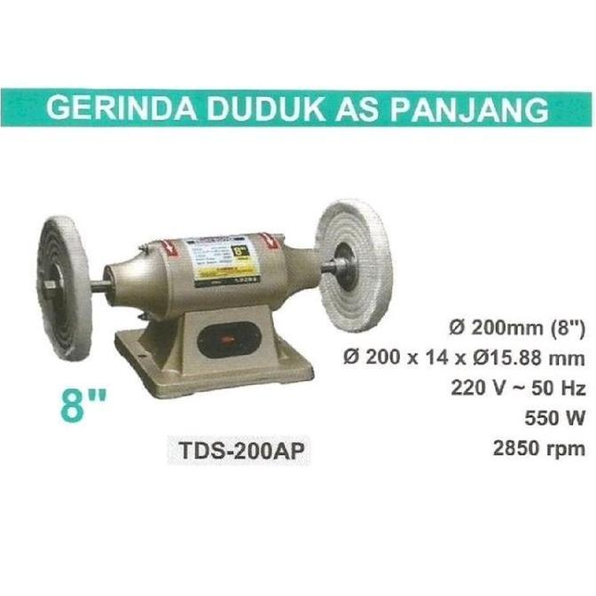 Wipro TDS200AP Gerinda Duduk 8" - Mesin Gerinda Bench Listrik dengan Kontrol Kecepatan