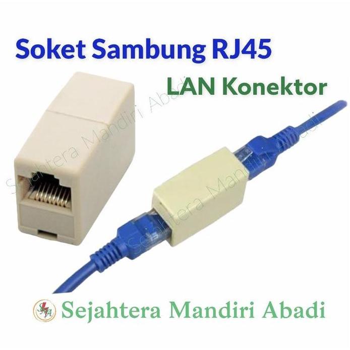 Ready Soket Sambungan RJ45 to RJ45 Soket Konektor LAN RJ45