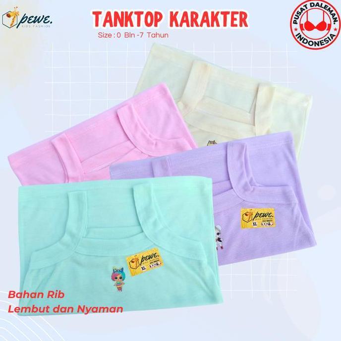 DB117 - 6 pcs tangtop anak perempuan 4 tahun perempuan / kaos baju dalam anak perempuan bahan halus 