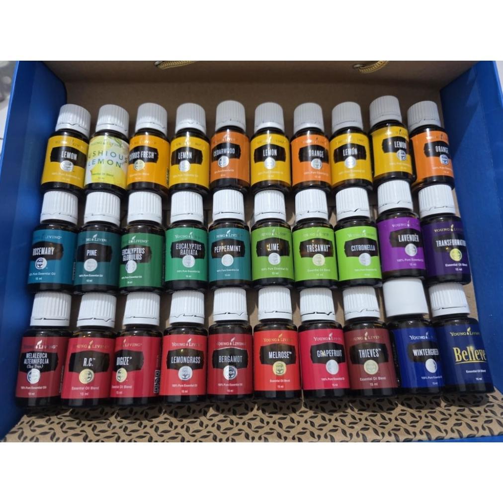 YOUNG LIVING 15 ML LAVENDER PEPPERMINT RC LEMON ORANGE RELEASE DIGIZE THIEVES CEDARWOOD LEMONGRASS L