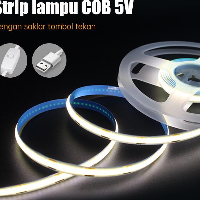 Strip Lampu Latar Belakang Tv Led Cob 5V Usb 5V Ruangan 2M 3M Putih Hangat