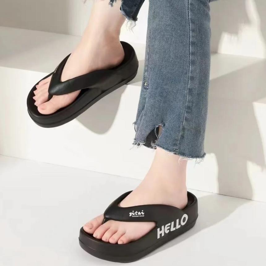 Yitai Sandal Jelly Jepit Wanita Soft Slippers Antislip Elastic Empuk Eva Sandal Rumah Karet Kamar Em