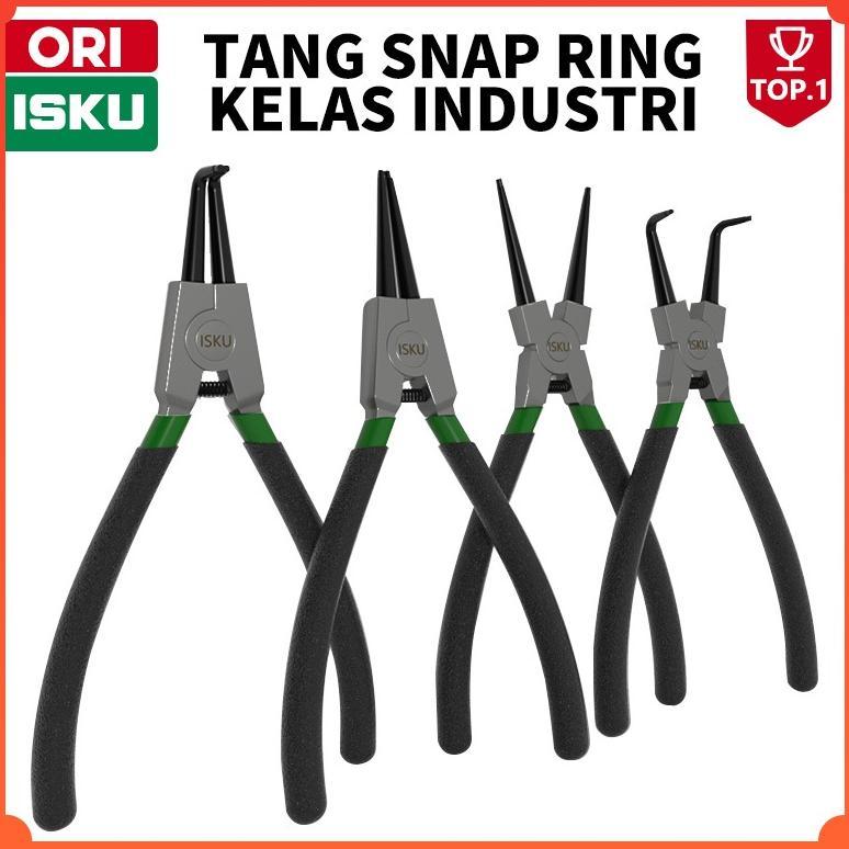 ISKU Tang Spi 7 Inch Snap Ring Pliers Tang Circlip Buka Tutup Lurus Bengkok Internal External Kunci 