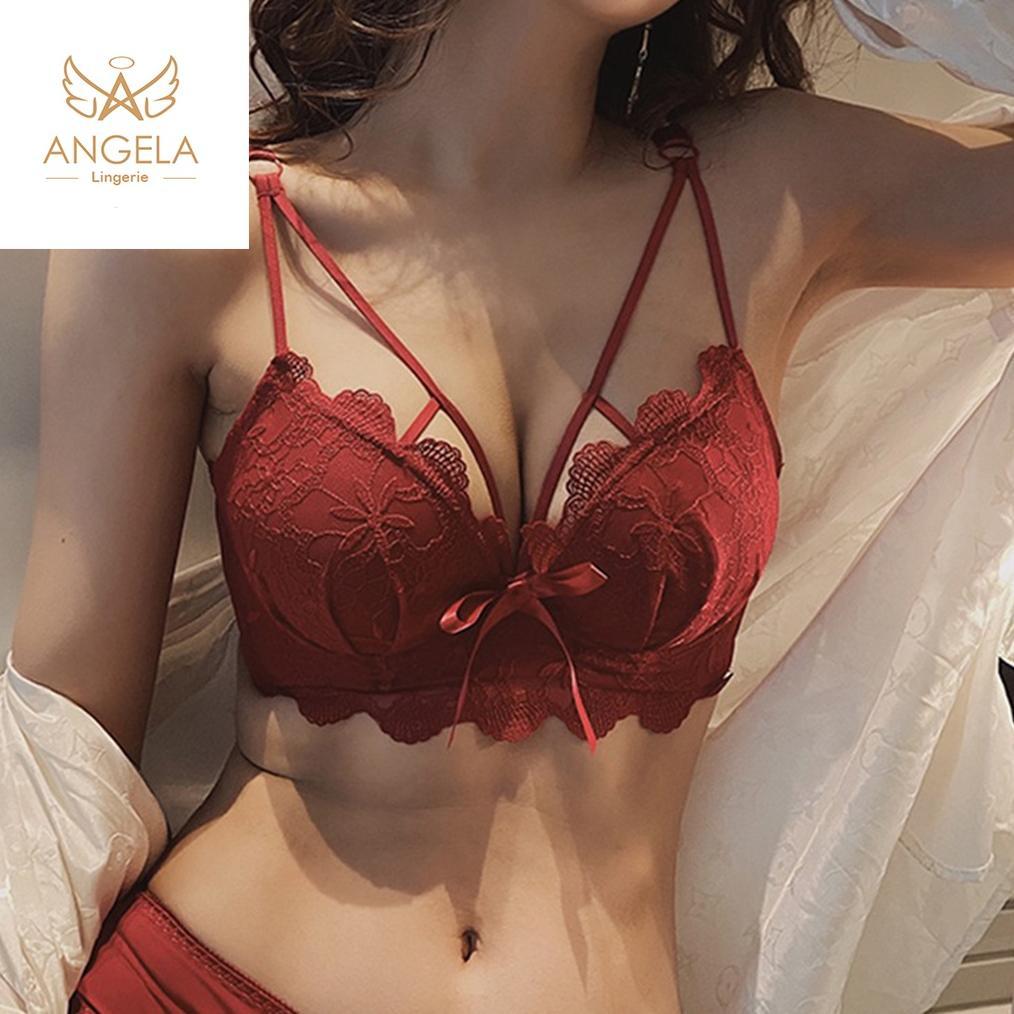 hemat angela premium japan cynthia bra bh push up set tanpa kawat celana dalam wanita bikini sport b