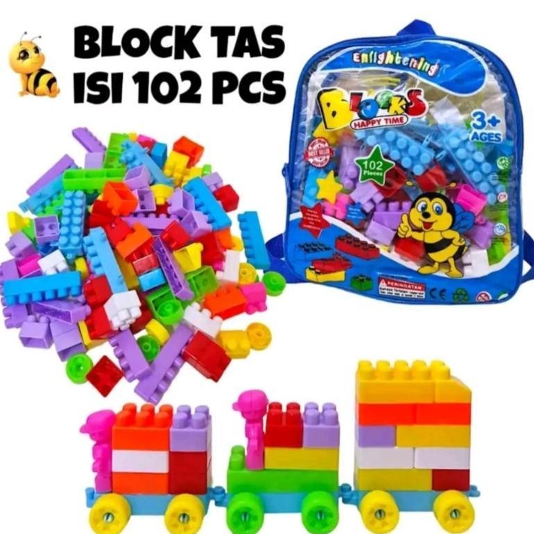 PROMO TERBARU MAINAN ANAK DIY BUILDING BLOCK ROBOT MOBIL / MAINAN BLOK LEGO SUSUN TAS LEBAH