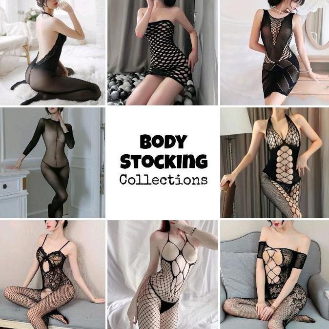 Body Stocking Collections - Stoking Badan Jaring Big Size Seksi Lubang Dada - Sexy Lingerie Open Cro