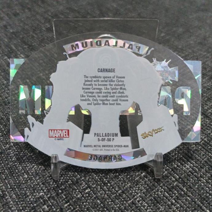 Marvel metal universe spiderman 2021 palladium carnage die cut