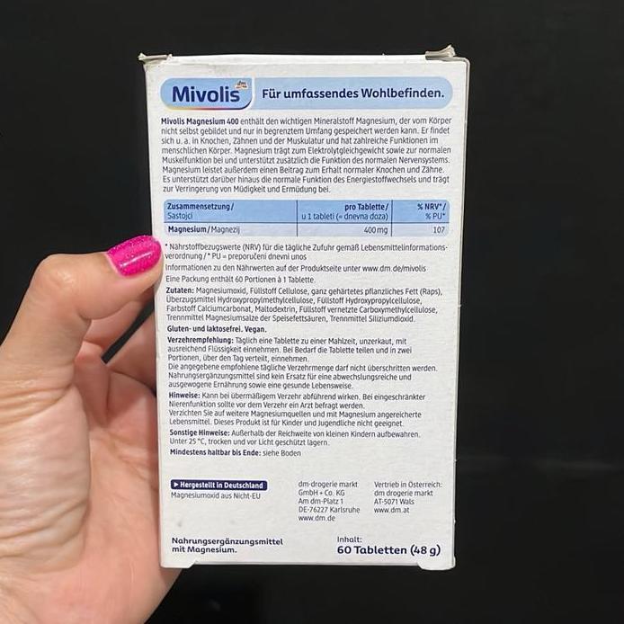 Mivolis Magnesium 400 Magnesium 500+B Vitamin 60 Tablet & 30 tabs