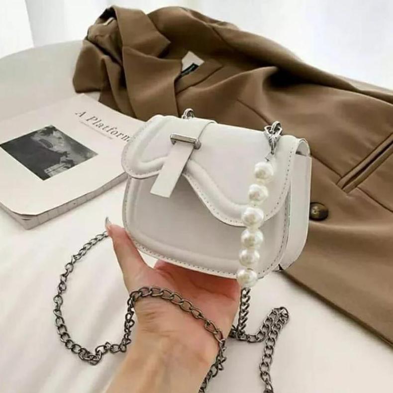 BESTPROMO TAS SLEMPANG MINI JASMINE/TAS TALI RANTAI MUTIARA TERLARIS/TAS WANITA KEKINIAN