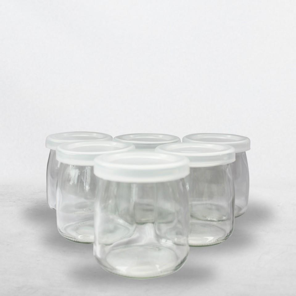 [Set 6 Pcs] Toples Pudding Jar Kaca 200Ml ( Pj200 ). Toples Puding Tutup Plastik