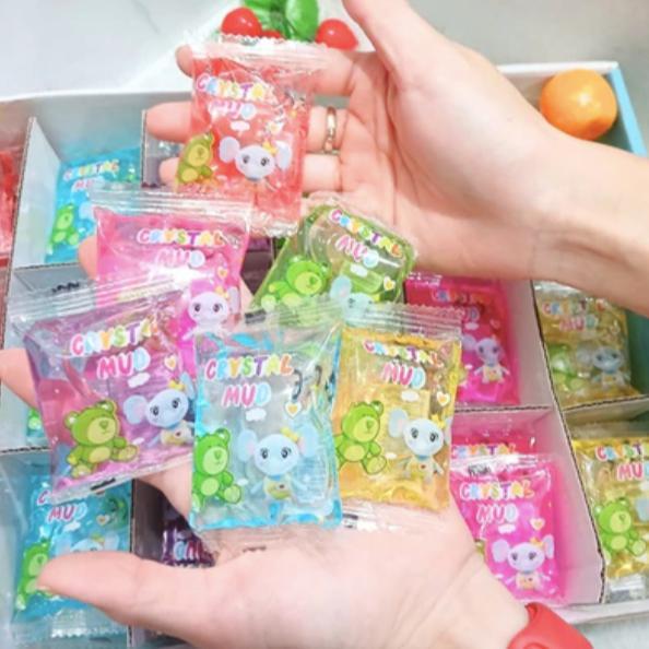 Enisoo Store - Paket Jualan 1 Box Isi 72 Pcs Mainan Slime Crystal Mud Jumbo Edition / Slime Glitter 