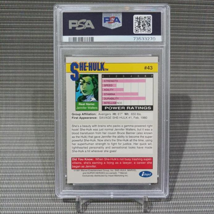 Impel marvel universe 1991 she hulk PSA 8
