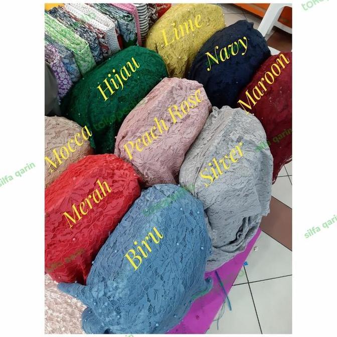 BROKAT LACE MUTIARA GLITER / KAIN KEBAYA / DRESS / GAMIS