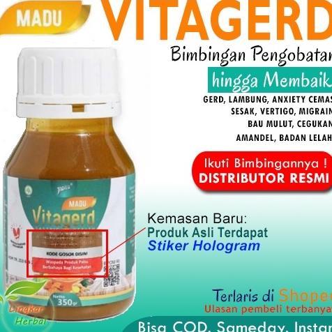Madu Vitagerd Herbal Gerd Dan Asam Lambung Original Asli Ori