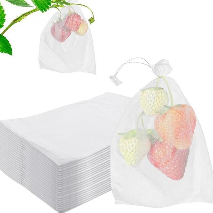 YORKSHIREY 100pcs Pembungkus Buah Di Pohon Brongsong Mangga Fruit Cover Net Jaring Transparan Keleng