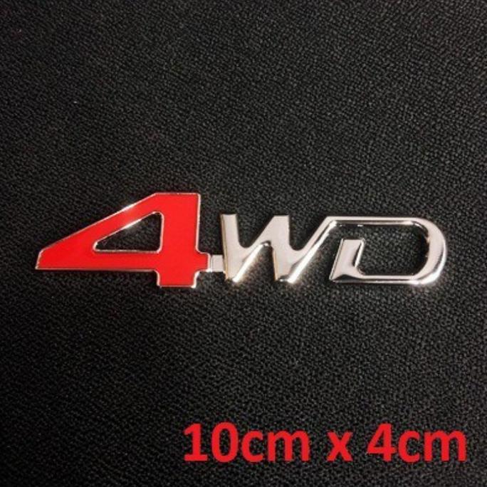 Tempelan Stiker Emblem Chorme 4WD 4-WD Kualitas Premium