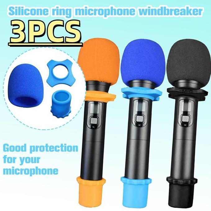 Msu- 3 Buah Set Sarung Mikrofon Microphone Tebal / Spon Mic / Cover Mic - 3Pcs Microphone Cover Set 