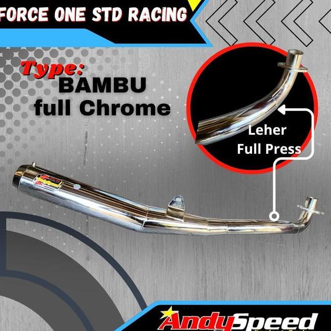 Knalpot FIZ FORCE1 FIZR ALFA SIGMA STANDAR RACING BAMBU merk andy speed