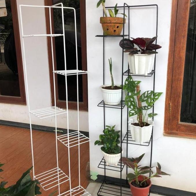 Duakaki-Store Rak Pot Tanaman Bunga Standing Planter 7 Dudukan Minimalis Besi Kokoh Tinggi 150cm War