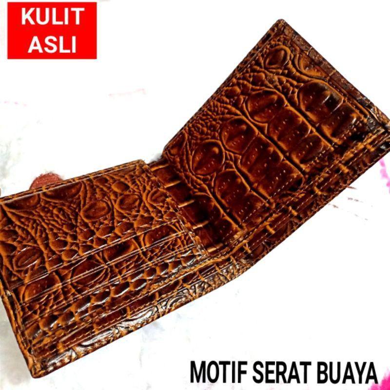 Zico Dompet Kulit Pria Original Kulit Sapi Asli Motif Buaya Lipat Tdur