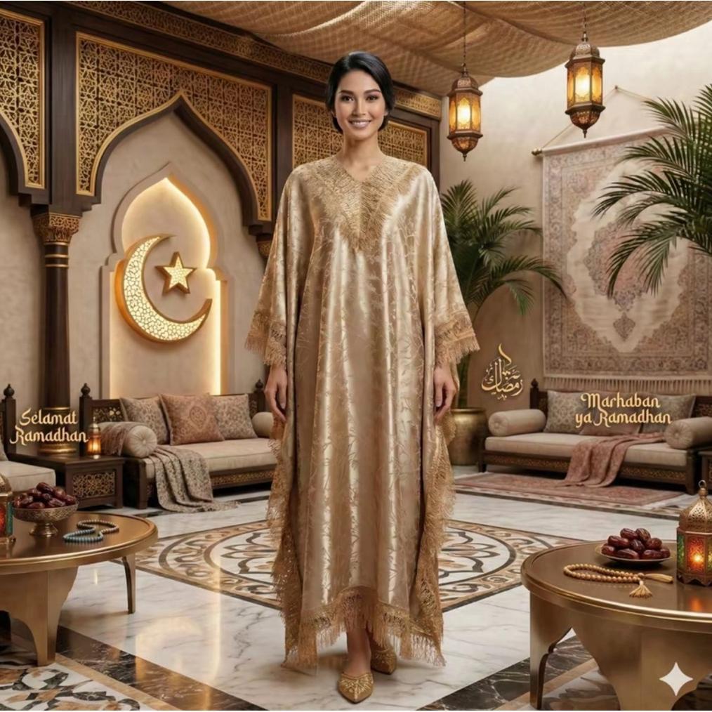 TERBARU Kaftan Brokat Hawa, Kaftan Pesta, Kaftan Lebaran, Kaftan Kondangan