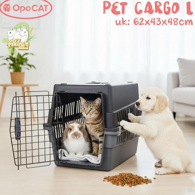 Opo Cat - Pet cargo Large Kandang Kucing hewan Pet carrier termasuk Tray ukuran Jumbo voyager pet ca