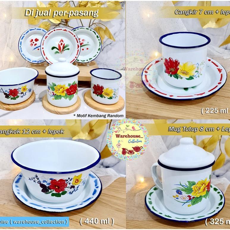 CANGKIR SENG+LEPEK/ MUG SENG+LEPEK/ MANGKOK SENG+LEPEK JADUL ENAMEL/ hrg-set sesuai variasi