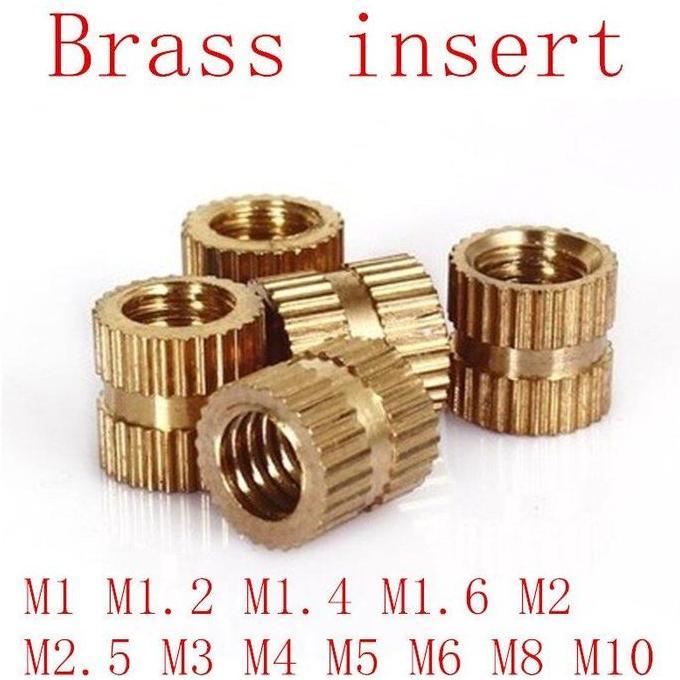 IDSTORE Isi 100 Mur Tanam M3 Brass Copper Thread Knurl Insert Nut Mur Tanam Injection Molding