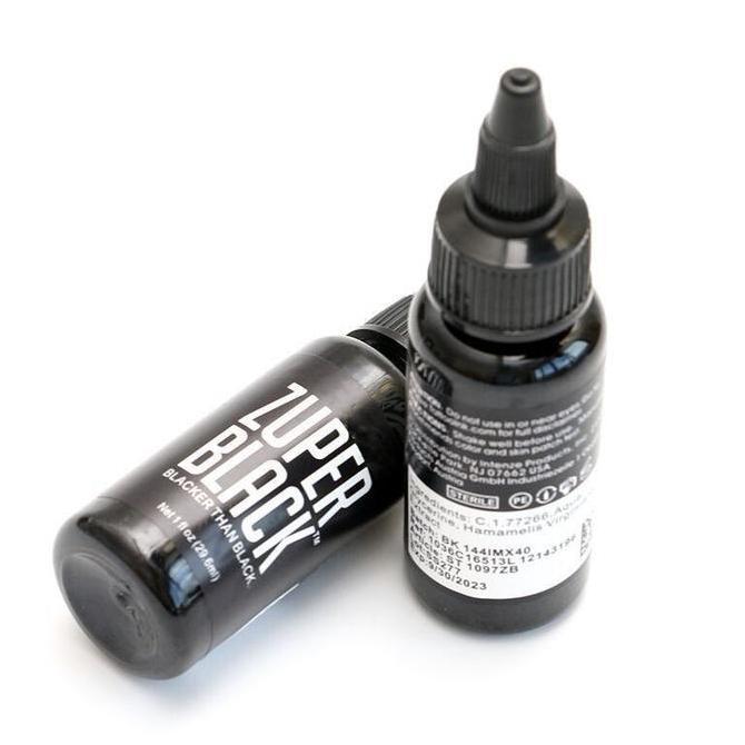 IDSTORE Zuper 1oz Tattoo Ink Tinta Tato Hitam Tinta Super Black Tattoo Ori Tato Pigmen Tinta 30mlml