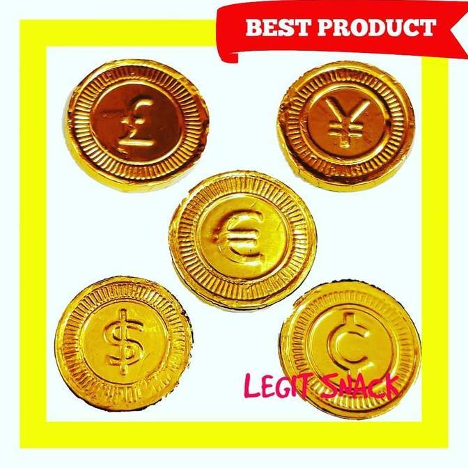 [] COKLAT KOIN DOLLAR MATA UANG EMAS / COKELAT COIN CHOCOLATE GOLD 200PCS