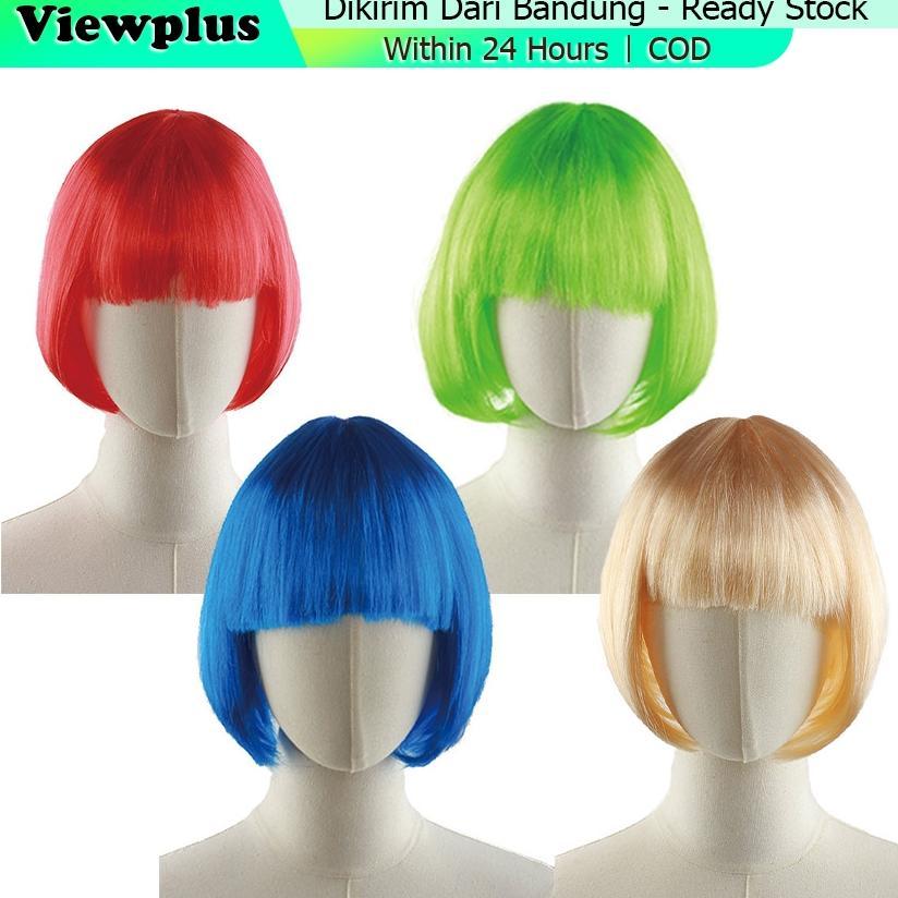 Rambut Wig Bob / Wig Rambut Pendek Bob wanita / Wig Costplay Bob / Wig Rambut Palsu Lurus / Rambut P