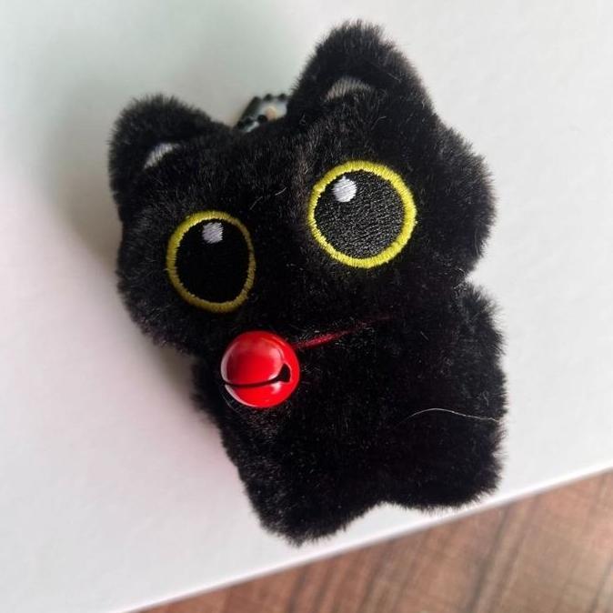 Boneka Gantungan Tas Kucing Hitam Lucu/Boneka Kucing Hitam Boneka Mewah Liontin Kucing Mainan Orname