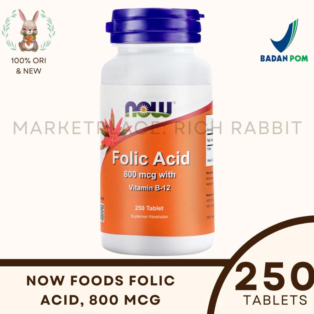 Now Foods Folic Acid 800 Mcg With Vitamin B12 B-12 250 Tablets