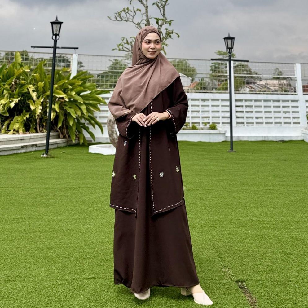 promo terbaru abaya melisa series bahan sabrina anti uv gamis daily simple syari busui friendly