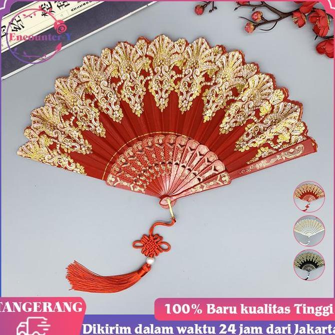 QINGACHO Kipas Lipat China Kipas Tangan Lipat Kuno Kipas Tangan Lipat Kipas