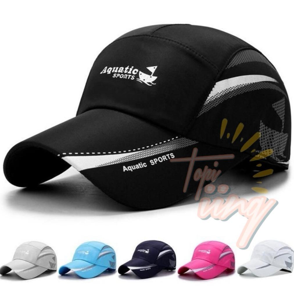 HOT SALE COD| Topi olahraga AQUATIC Sport Pria Wanita| anti air bahan parasut