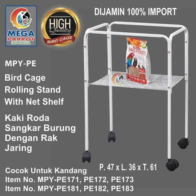 Kaki Roda Kandang Atau Sangkar Burung Dengan Rak Jaring MPY-PE