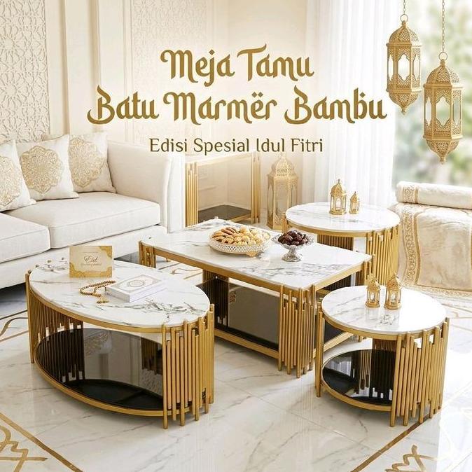 Terbaru Meja Tamu Marmer Meja Tamu Coffee Table Marmer Meja Tamu Marmer Bambu Meja Tamu Marmer Gold 