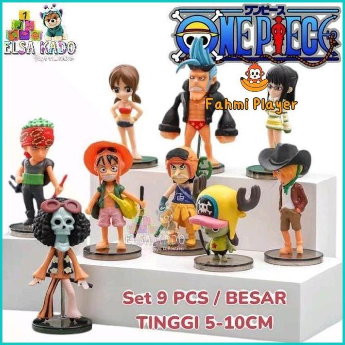Action Figure One Piece Strong World Set 9 Pcs Chibi 5-10Cm Kru Mugiwara Luffy / Zoro / Sanji / Usop
