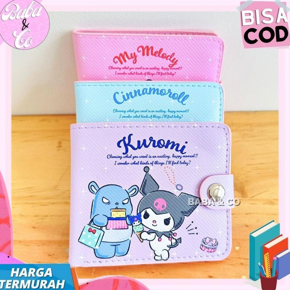 Tahan Lama  Dompet Lipat Sanrio Dompet Anak Sanrio Melody Kuromi Cinnamoroll Lucu Unik Dompet Lipat 