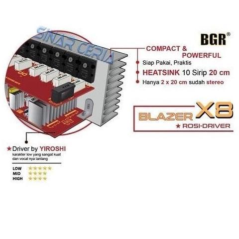 Kit Power Profesional Amplifier BLAZER X8 ROSI-DRIVER 800W Mono YIROSHI 800 Watt Mixer