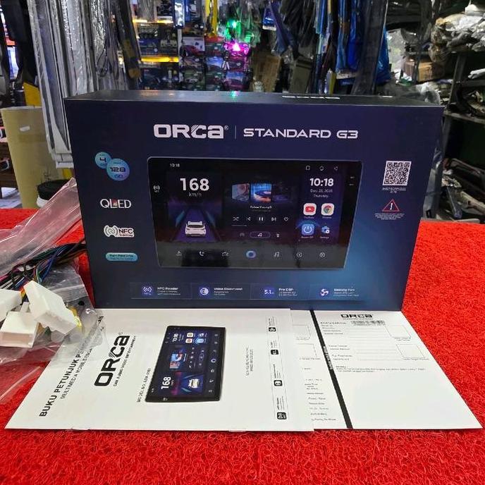 Head Unit Android ORCA STANDARD G3 ADR-9988 NFC 4GB+128GB QLED 10.1 in terlaris