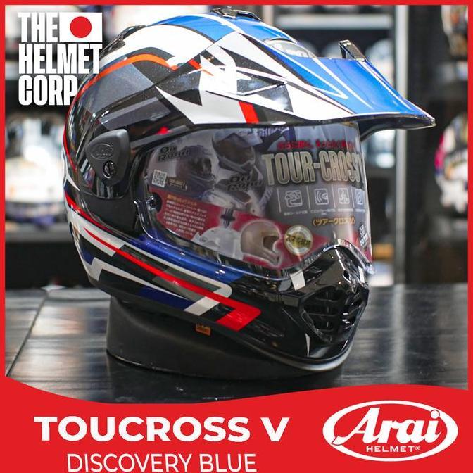 ARAI HELM TOURCROSS V DISCOVERY BLUE FULLFACE CROSS HELMET TOURCROSS 5 BLUE terlaris