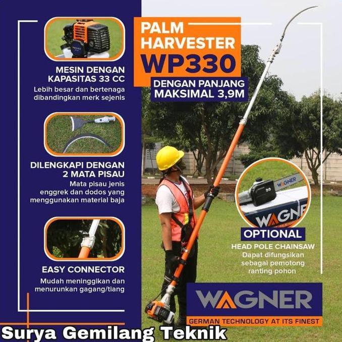Palm Harvest Mesin Dodos Sawit Wagner WP 330 Pole Chainsaw Panen Sawit